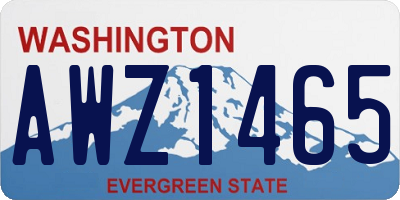 WA license plate AWZ1465