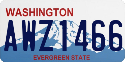 WA license plate AWZ1466