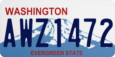 WA license plate AWZ1472