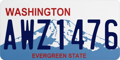 WA license plate AWZ1476