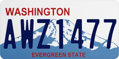 WA license plate AWZ1477