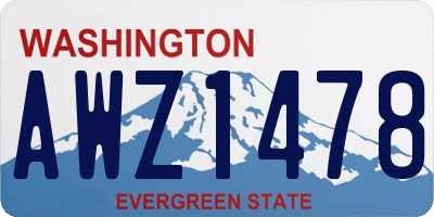 WA license plate AWZ1478