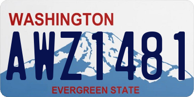 WA license plate AWZ1481