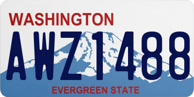 WA license plate AWZ1488