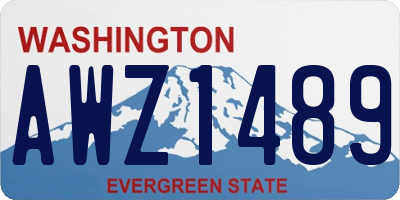 WA license plate AWZ1489