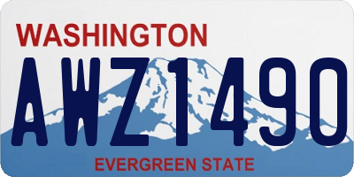 WA license plate AWZ1490