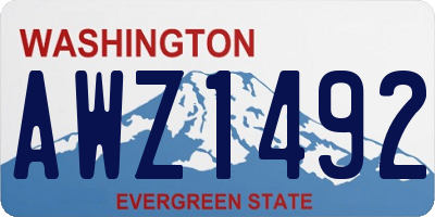 WA license plate AWZ1492