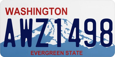 WA license plate AWZ1498