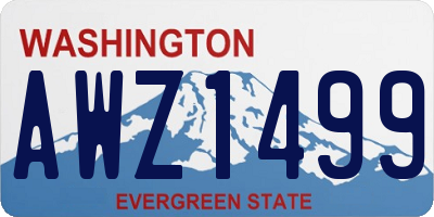 WA license plate AWZ1499