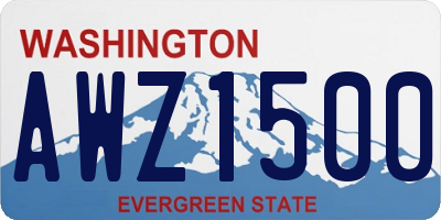 WA license plate AWZ1500