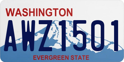 WA license plate AWZ1501