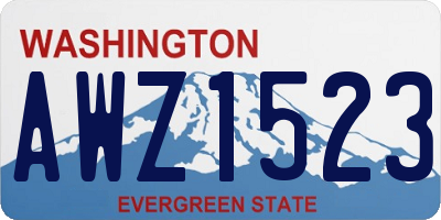 WA license plate AWZ1523