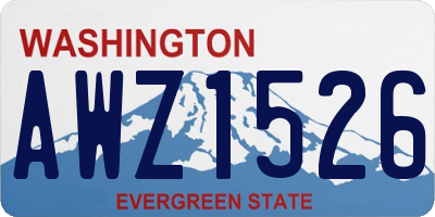 WA license plate AWZ1526