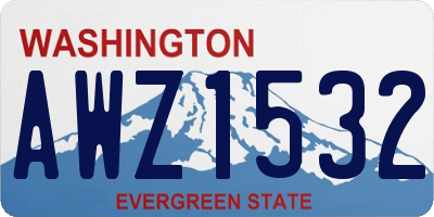 WA license plate AWZ1532