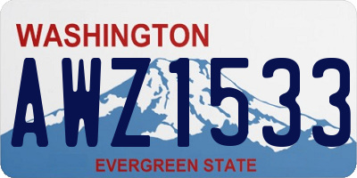 WA license plate AWZ1533