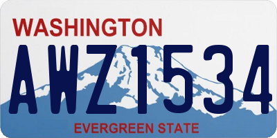 WA license plate AWZ1534
