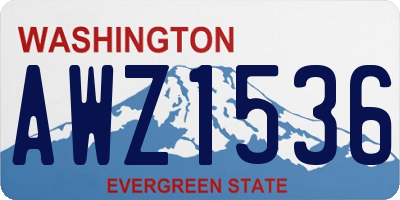 WA license plate AWZ1536