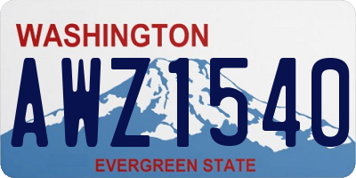 WA license plate AWZ1540