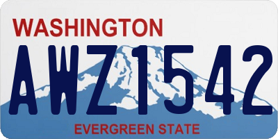 WA license plate AWZ1542