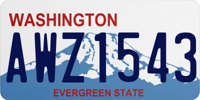WA license plate AWZ1543