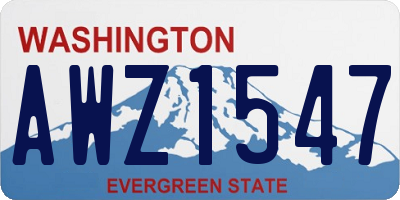 WA license plate AWZ1547