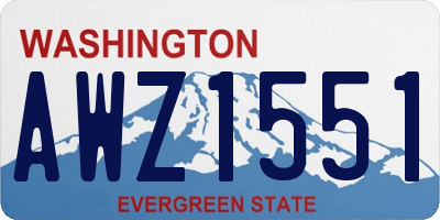 WA license plate AWZ1551