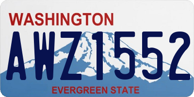 WA license plate AWZ1552