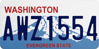 WA license plate AWZ1554
