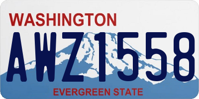WA license plate AWZ1558