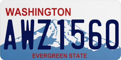 WA license plate AWZ1560