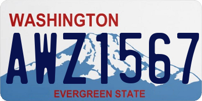 WA license plate AWZ1567