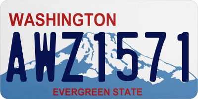 WA license plate AWZ1571