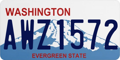 WA license plate AWZ1572