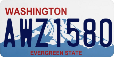 WA license plate AWZ1580