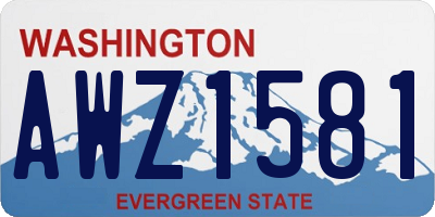 WA license plate AWZ1581