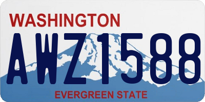 WA license plate AWZ1588