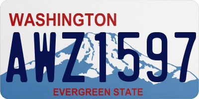 WA license plate AWZ1597