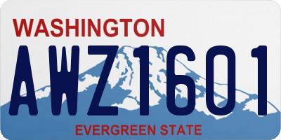 WA license plate AWZ1601