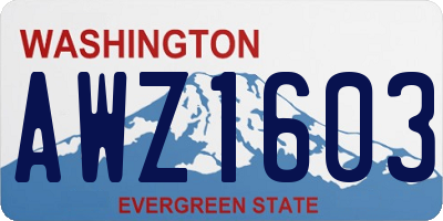 WA license plate AWZ1603