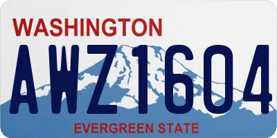 WA license plate AWZ1604
