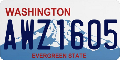WA license plate AWZ1605