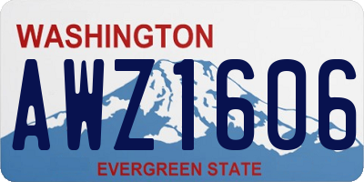 WA license plate AWZ1606