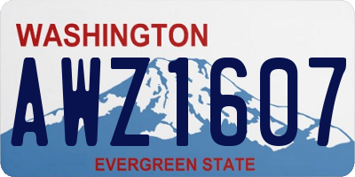 WA license plate AWZ1607