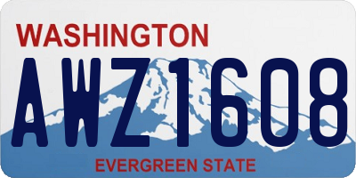 WA license plate AWZ1608