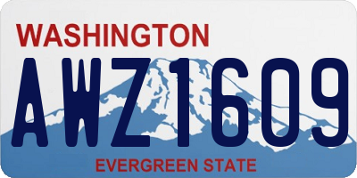 WA license plate AWZ1609