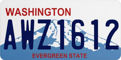 WA license plate AWZ1612