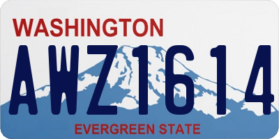 WA license plate AWZ1614