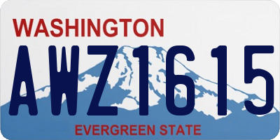 WA license plate AWZ1615