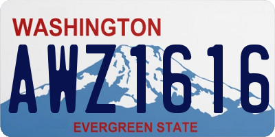 WA license plate AWZ1616