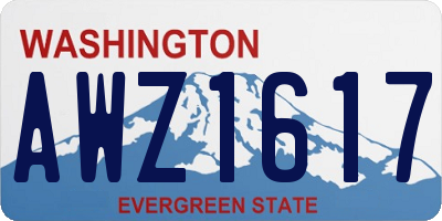 WA license plate AWZ1617